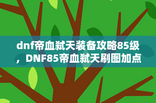 dnf帝血弑天装备攻略85级,DNF85帝血弑天刷图加点攻略 dnf帝血弑天装备攻略85级,DNF85帝血弑天刷图加点攻略