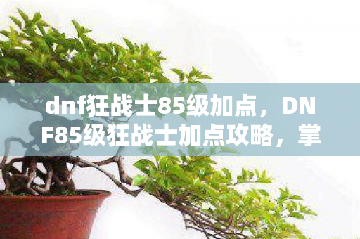 dnf狂战士85级加点,DNF85级狂战士加点攻略,掌握核心技能,成为战场霸主! dnf狂战士85级加点,DNF85级狂战士加点攻略,掌握核心技能,成为战场霸主!
