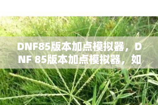 DNF85版本加点模拟器,DNF 85版本加点模拟器,如何优化你的角色属性? DNF85版本加点模拟器,DNF 85版本加点模拟器,如何优化你的角色属性?
