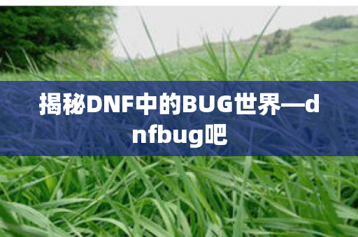 揭秘DNF中的BUG世界—dnfbug吧