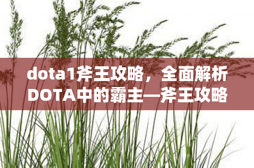 dota1斧王攻略,全面解析DOTA中的霸主—斧王攻略 dota1斧王攻略,全面解析DOTA中的霸主—斧王攻略