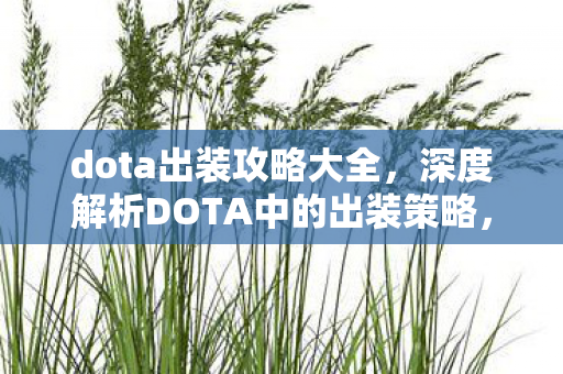 dota出装攻略大全,深度解析DOTA中的出装策略,如何打造完美装备组合? dota出装攻略大全,深度解析DOTA中的出装策略,如何打造完美装备组合?
