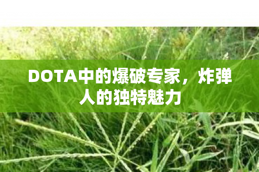 DOTA中的爆破专家,炸弹人的独特魅力 DOTA中的爆破专家,炸弹人的独特魅力
