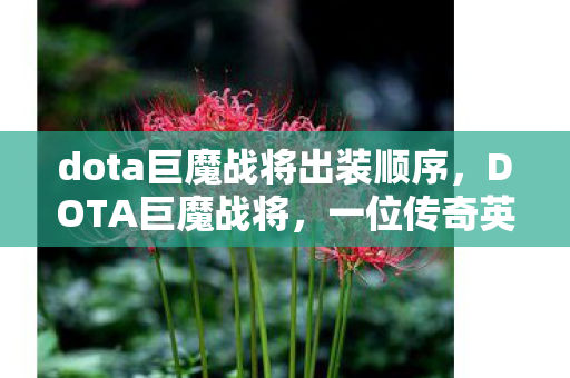 dota巨魔战将出装顺序,DOTA巨魔战将,一位传奇英雄的重塑之路 dota巨魔战将出装顺序,DOTA巨魔战将,一位传奇英雄的重塑之路