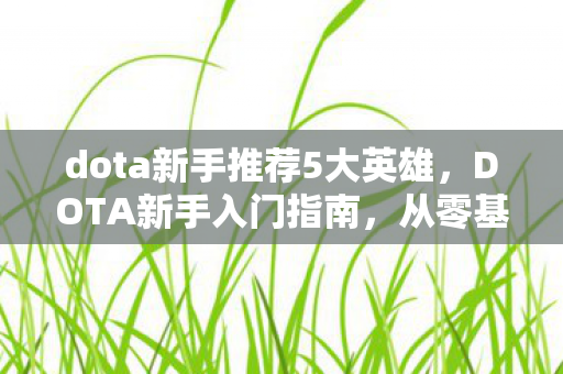 dota新手推荐5大英雄,DOTA新手入门指南,从零基础到进阶高手的必经之路 dota新手推荐5大英雄,DOTA新手入门指南,从零基础到进阶高手的必经之路
