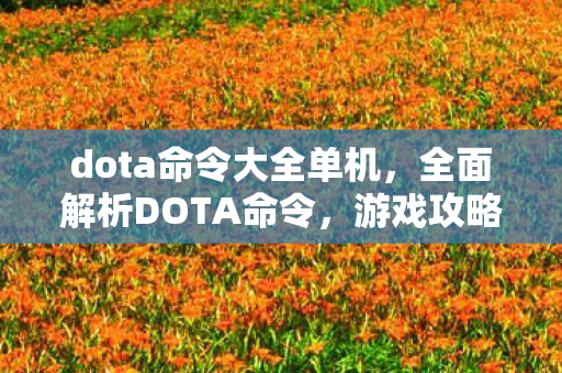 dota命令大全单机,全面解析DOTA命令,游戏攻略与操作技巧 dota命令大全单机,全面解析DOTA命令,游戏攻略与操作技巧