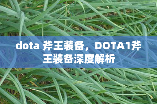 dota 斧王装备，DOTA1斧王装备深度解析