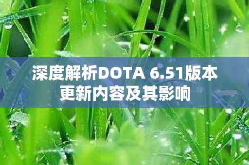 深度解析DOTA 6.51版本更新内容及其影响 深度解析DOTA 6.51版本更新内容及其影响