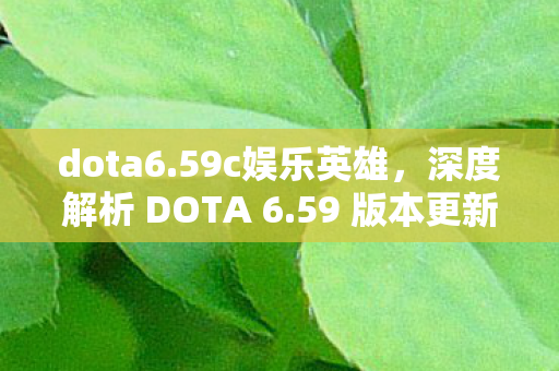 dota6.59c娱乐英雄,深度解析 DOTA 6.59 版本更新及其影响 dota6.59c娱乐英雄,深度解析 DOTA 6.59 版本更新及其影响
