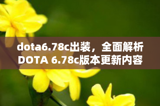 dota6.78c出装,全面解析DOTA 6.78c版本更新内容,带你领略新版本魅力! dota6.78c出装,全面解析DOTA 6.78c版本更新内容,带你领略新版本魅力!