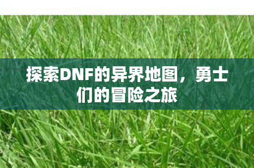 探索DNF的异界地图，勇士们的冒险之旅