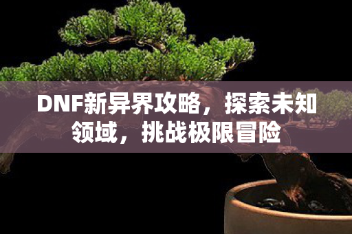 DNF新异界攻略,探索未知领域,挑战极限冒险 DNF新异界攻略,探索未知领域,挑战极限冒险