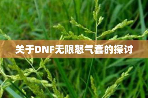 关于DNF无限怒气套的探讨 关于DNF无限怒气套的探讨