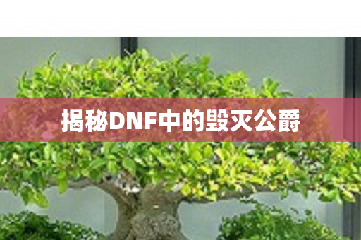 揭秘DNF中的毁灭公爵 揭秘DNF中的毁灭公爵