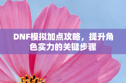 DNF模拟加点攻略，提升角色实力的关键步骤