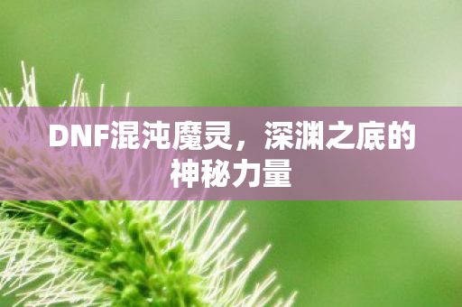 DNF混沌魔灵,深渊之底的神秘力量 DNF混沌魔灵,深渊之底的神秘力量