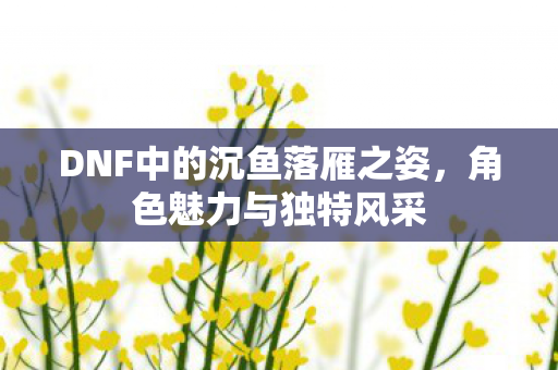 DNF中的沉鱼落雁之姿,角色魅力与独特风采 DNF中的沉鱼落雁之姿,角色魅力与独特风采