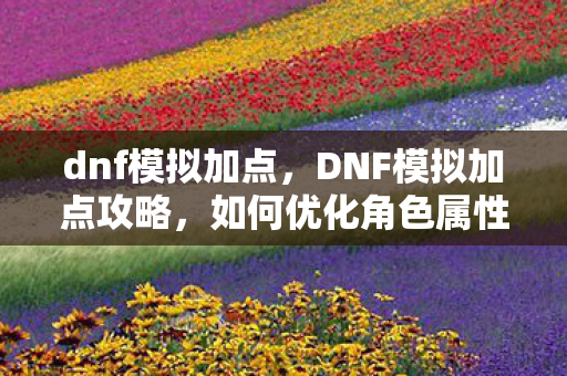 dnf模拟加点,DNF模拟加点攻略,如何优化角色属性分配? dnf模拟加点,DNF模拟加点攻略,如何优化角色属性分配?