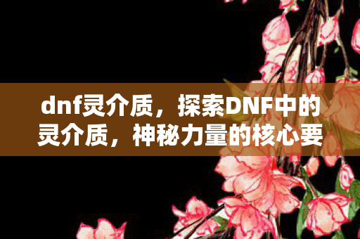 dnf灵介质,探索DNF中的灵介质,神秘力量的核心要素 dnf灵介质,探索DNF中的灵介质,神秘力量的核心要素