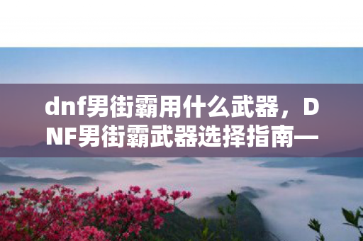 dnf男街霸用什么武器,DNF男街霸武器选择指南—最适合男街霸的武器推荐 dnf男街霸用什么武器,DNF男街霸武器选择指南—最适合男街霸的武器推荐
