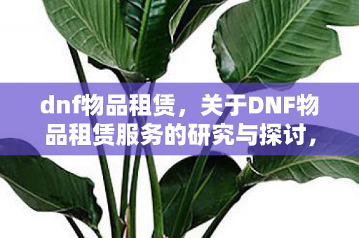 dnf物品租赁,关于DNF物品租赁服务的研究与探讨,Dnf物品租赁哪里去了 dnf物品租赁,关于DNF物品租赁服务的研究与探讨,Dnf物品租赁哪里去了