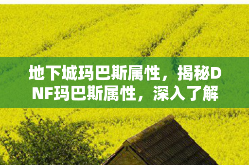 地下城玛巴斯属性,揭秘DNF玛巴斯属性,深入了解这一神秘角色的独特魅力 地下城玛巴斯属性,揭秘DNF玛巴斯属性,深入了解这一神秘角色的独特魅力