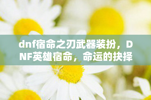 dnf宿命之刃武器装扮,DNF英雄宿命,命运的抉择与荣耀的征途 dnf宿命之刃武器装扮,DNF英雄宿命,命运的抉择与荣耀的征途