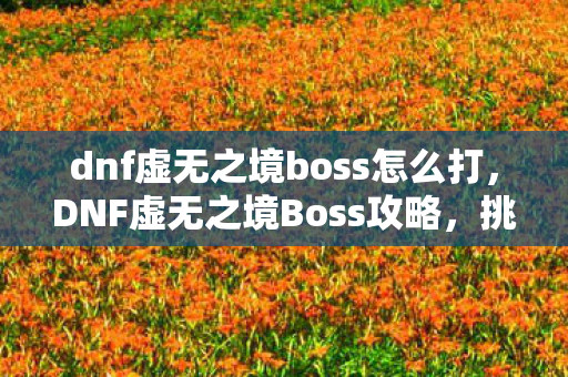 dnf虚无之境boss怎么打,DNF虚无之境Boss攻略,挑战未知领域的终极挑战 dnf虚无之境boss怎么打,DNF虚无之境Boss攻略,挑战未知领域的终极挑战