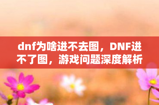 dnf为啥进不去图,DNF进不了图,游戏问题深度解析 dnf为啥进不去图,DNF进不了图,游戏问题深度解析