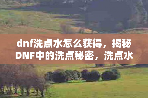 dnf洗点水怎么获得,揭秘DNF中的洗点秘密,洗点水赠送大放送! dnf洗点水怎么获得,揭秘DNF中的洗点秘密,洗点水赠送大放送!