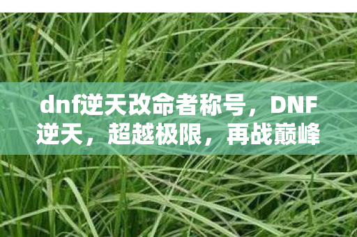 dnf逆天改命者称号,DNF逆天,超越极限,再战巅峰 dnf逆天改命者称号,DNF逆天,超越极限,再战巅峰