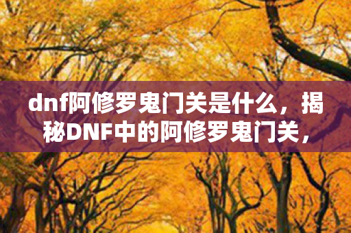 dnf阿修罗鬼门关是什么,揭秘DNF中的阿修罗鬼门关,神秘副本与角色深度解析 dnf阿修罗鬼门关是什么,揭秘DNF中的阿修罗鬼门关,神秘副本与角色深度解析