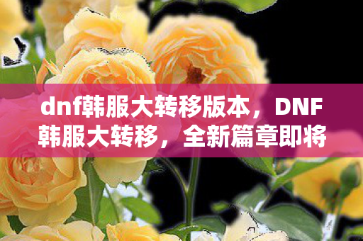 dnf韩服大转移版本,DNF韩服大转移,全新篇章即将开启 dnf韩服大转移版本,DNF韩服大转移,全新篇章即将开启