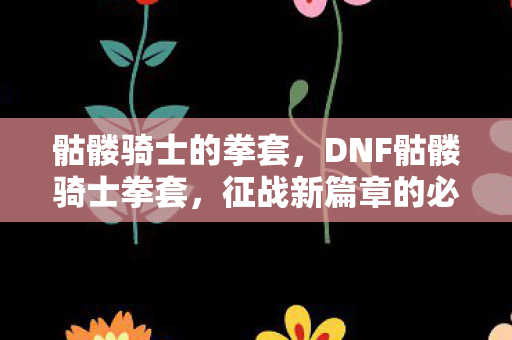 骷髅骑士的拳套，DNF骷髅骑士拳套，征战新篇章的必备神器