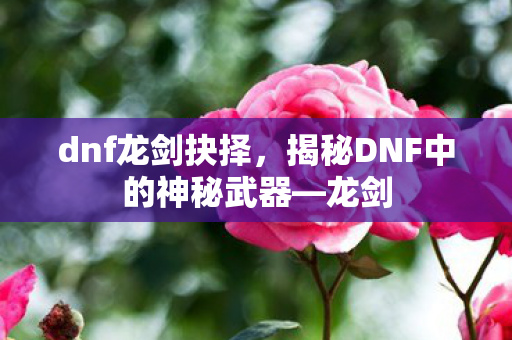 dnf龙剑抉择,揭秘DNF中的神秘武器—龙剑 dnf龙剑抉择,揭秘DNF中的神秘武器—龙剑