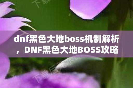 dnf黑色大地boss机制解析，DNF黑色大地BOSS攻略，轻松应对，高效击败！