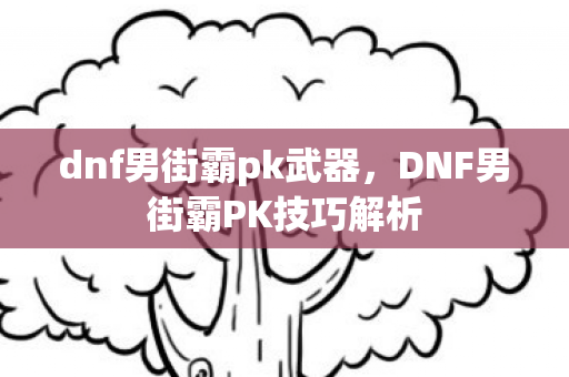 dnf男街霸pk武器,DNF男街霸PK技巧解析 dnf男街霸pk武器,DNF男街霸PK技巧解析