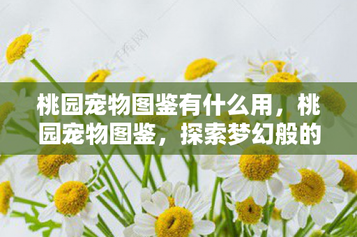 桃园宠物图鉴有什么用,桃园宠物图鉴,探索梦幻般的宠物世界 桃园宠物图鉴有什么用,桃园宠物图鉴,探索梦幻般的宠物世界