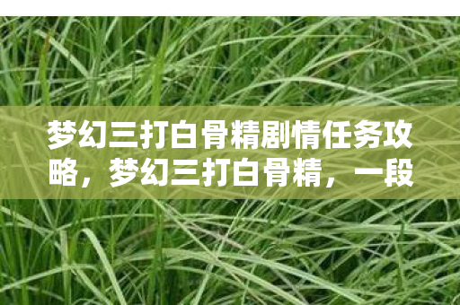 梦幻三打白骨精剧情任务攻略,梦幻三打白骨精,一段跨越时空的传奇故事 梦幻三打白骨精剧情任务攻略,梦幻三打白骨精,一段跨越时空的传奇故事
