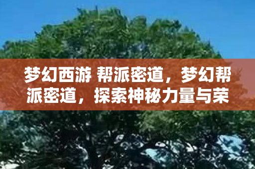 梦幻西游 帮派密道,梦幻帮派密道,探索神秘力量与荣耀传承的秘境 梦幻西游 帮派密道,梦幻帮派密道,探索神秘力量与荣耀传承的秘境