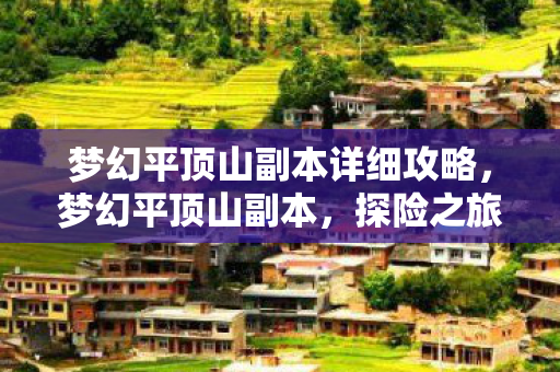 梦幻平顶山副本详细攻略，梦幻平顶山副本，探险之旅的深度体验