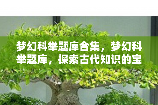 梦幻科举题库合集,梦幻科举题库,探索古代知识的宝库 梦幻科举题库合集,梦幻科举题库,探索古代知识的宝库