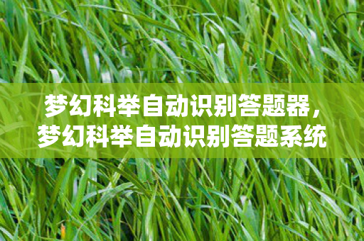 梦幻科举自动识别答题器,梦幻科举自动识别答题系统—科技赋能梦幻般的答题体验 梦幻科举自动识别答题器,梦幻科举自动识别答题系统—科技赋能梦幻般的答题体验