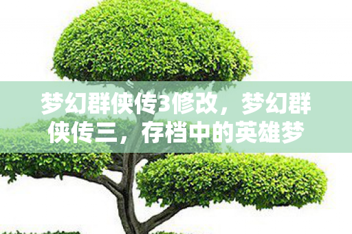 梦幻群侠传3修改，梦幻群侠传三，存档中的英雄梦