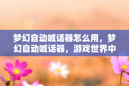 梦幻自动喊话器怎么用，梦幻自动喊话器，游戏世界中的智能助手