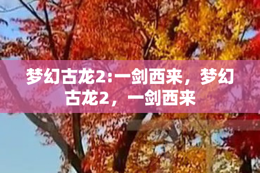 梦幻古龙2:一剑西来,梦幻古龙2,一剑西来 梦幻古龙2:一剑西来,梦幻古龙2,一剑西来