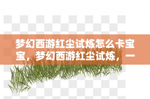 梦幻西游红尘试炼怎么卡宝宝,梦幻西游红尘试炼,一场深入虚拟世界的冒险之旅 梦幻西游红尘试炼怎么卡宝宝,梦幻西游红尘试炼,一场深入虚拟世界的冒险之旅