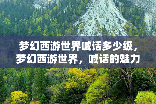 梦幻西游世界喊话多少级,梦幻西游世界,喊话的魅力与奇幻之旅 梦幻西游世界喊话多少级,梦幻西游世界,喊话的魅力与奇幻之旅
