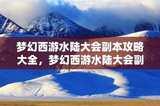 梦幻西游水陆大会副本攻略大全，梦幻西游水陆大会副本攻略，从入门到精通
