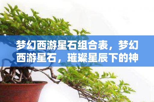 梦幻西游星石组合表,梦幻西游星石,璀璨星辰下的神秘力量 梦幻西游星石组合表,梦幻西游星石,璀璨星辰下的神秘力量
